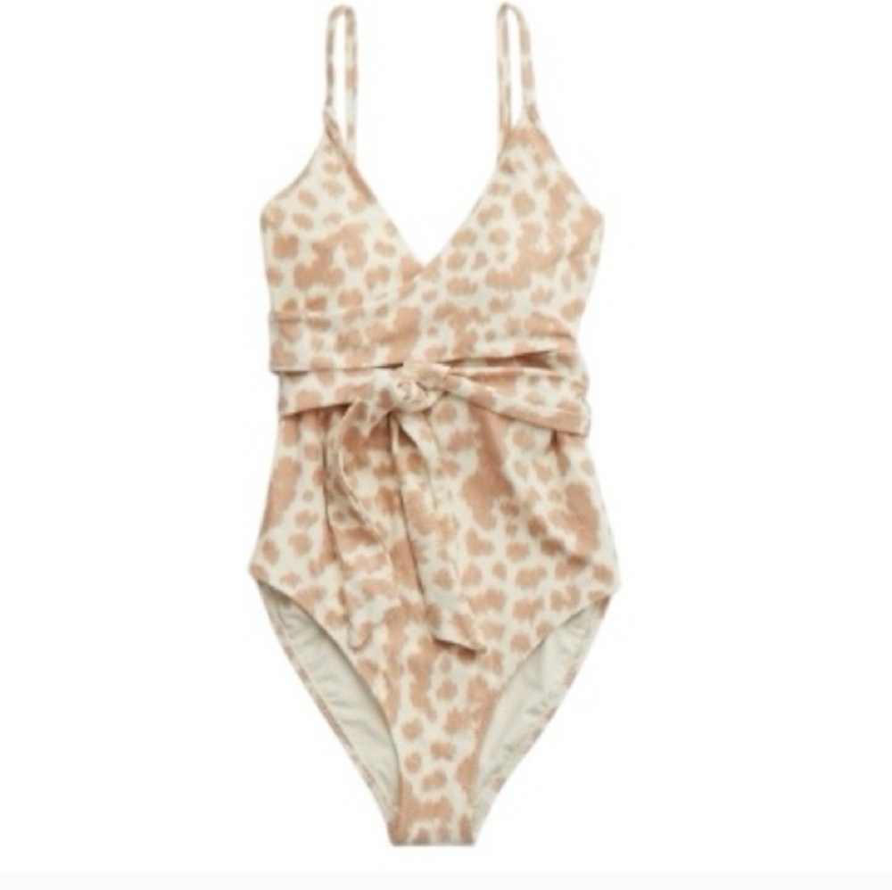 Aerie cut out leopard swimsuit size L NWT